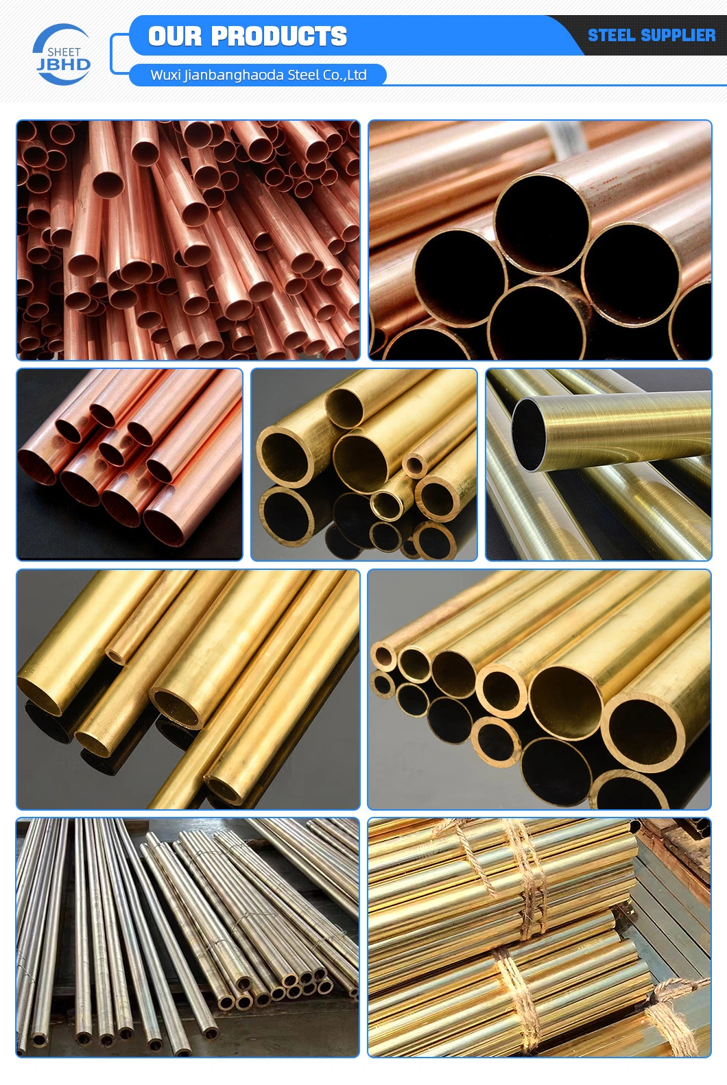 Customized 419mm 200mm 300mm 16 Inch B19, B25, Bfe10-1-1, Bzn15-20, Ba13-3 Large Diameter Seamless Copper Nickel Alloy Tube Copper Pipe